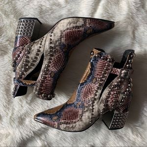 Jeffrey Campbell Studded Snakeskin Booties